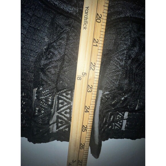 Signature Studio Shirt Black Velvet Tunic Shirt w/Lace Trim Womens Large - Picture 7 of 9